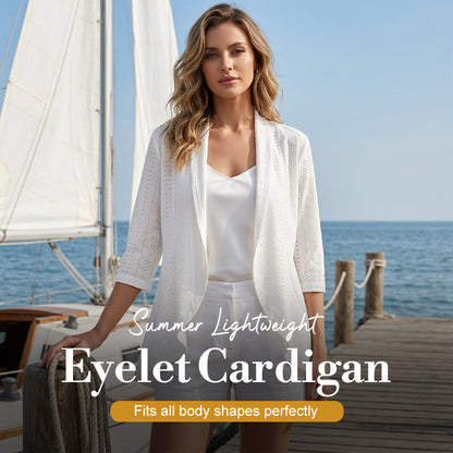 🌼Summer Hot Sale🔥Women's Summer Lightweight Eyelet Cardigan