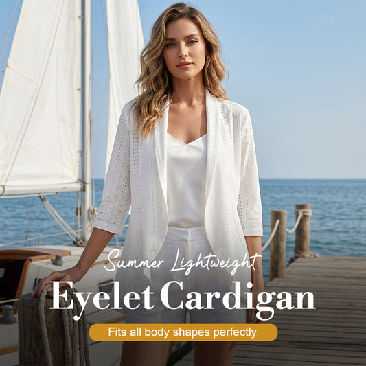 🌼Summer Hot Sale🔥Women's Summer Lightweight Eyelet Cardigan
