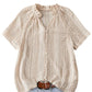Summer Casual Button-Up Hollow Knit Top