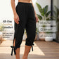 Women's Casual Elastic Waistband Capri Pants