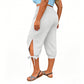 Women's Casual Elastic Waistband Capri Pants