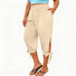 Women's Casual Elastic Waistband Capri Pants