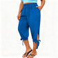 Women's Casual Elastic Waistband Capri Pants