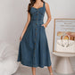 📢📢50% OFF !! ⏰Women's Button-Front Denim Dress