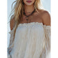 🌸50% OFF! ✨ Women's Bohemian Off-Shoulder Lace Top – Sheer, Flowy, Romantic ☀️