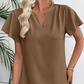 Women's V-Neck Flutter Sleeve Blouse