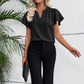 Women's V-Neck Flutter Sleeve Blouse