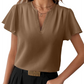 Women's V-Neck Flutter Sleeve Blouse