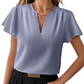 Women's V-Neck Flutter Sleeve Blouse