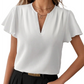 Women's V-Neck Flutter Sleeve Blouse