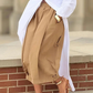 Women's Casual Pleated Wide-Leg Cropped Pants