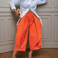 Women's Casual Pleated Wide-Leg Cropped Pants
