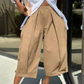Women's Casual Pleated Wide-Leg Cropped Pants