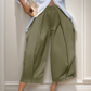 Women's Casual Pleated Wide-Leg Cropped Pants
