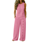 Women's Casual Sleeveless Top and Wide-Leg Pants Set