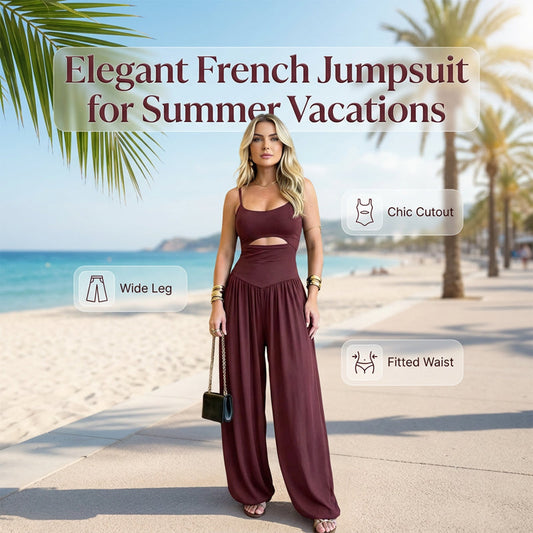 Sleeveless Cutout Wide-Leg Jumpsuit with Back Tie