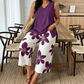 Women's Asymmetrical Top & Floral Capri Pants Set