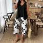 Women's Asymmetrical Top & Floral Capri Pants Set