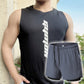 Men's Summer Athletic Quick-Drying Thin Tank Top & Loose-Fit Shorts Two-Piece Suit