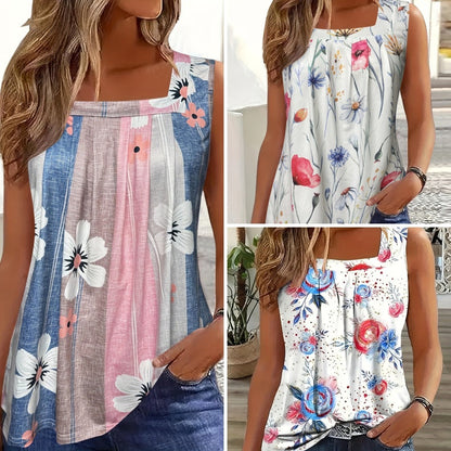 Women's Casual Sleeveless Printed Top