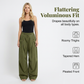 ⏳50% OFF⏰Voluminous Lantern Trousers – Pleated, Drawstring Waist, Pockets 🍁