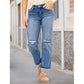 Women's Casual Ripped Straight-Leg Jeans