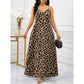 Casual V-Neck Animal Print Long Summer Beach Dress