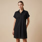Casual Short Sleeve Button Pocket Dress
