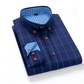👔50% OFF! ✨Men's Modern Fit Windowpane Shirt – Contrast Details, Button-Down, Premium Blend 🍁