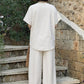 Chic Button Detail Top & Wide-Leg Pants Set