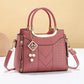 👜50% OFF!✨Women's V-Stitched Satchel – Gold Hardware, Multi-Compartment, Top-Handle 🌸