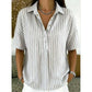 Women's Casual Striped Short-Sleeve Shirt