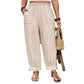 👖50% OFF!✨Women’s Cuffed Ankle Pants – Relaxed Fit, Elastic Waist, Solid Colors💛