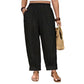 👖50% OFF!✨Women’s Cuffed Ankle Pants – Relaxed Fit, Elastic Waist, Solid Colors💛