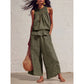 Women's Sleeveless Smocked Neck Top & Pants Set