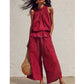 Women's Sleeveless Smocked Neck Top & Pants Set