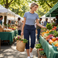 Women's Casual Cargo Capri Pants with Pockets