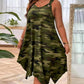 Women's Sleeveless Asymmetrical Hem Camouflage Dress