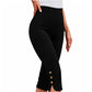 👖50% OFF! ✨Tummy Control Stretch Capris – High-Waist, 4-Way Stretch, Elegant Details 🌼