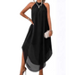 👗50% OFF!✨Halter Neck Asymmetrical Dress – Flowy, Loose Fit, Modern Hem 💃