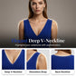 Women's Sleeveless Ruched V-Neck Bodycon Dress