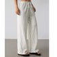 Women's Striped Drawstring Wide-Leg Pants