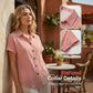 Women's Casual Striped Button-Down T-Shirt