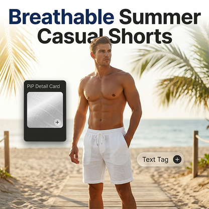 Men's Casual Cotton-Linen Shorts with Drawstring Waist