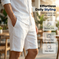 Men's Casual Cotton-Linen Shorts with Drawstring Waist