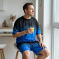 Men's Gradient Print T-Shirt & Shorts Set