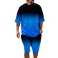 Men's Gradient Print T-Shirt & Shorts Set