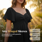 Puff Sleeve Backless Bow Tie Dress