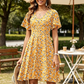 Women Floral Print V-Neck Dress