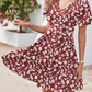 Women Floral Print V-Neck Dress